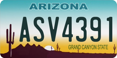AZ license plate ASV4391