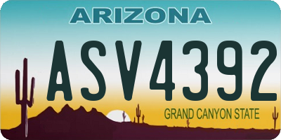 AZ license plate ASV4392