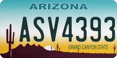 AZ license plate ASV4393