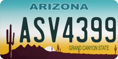 AZ license plate ASV4399