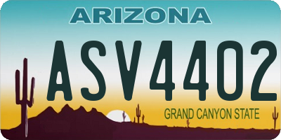 AZ license plate ASV4402