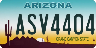 AZ license plate ASV4404