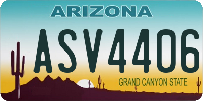 AZ license plate ASV4406