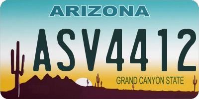 AZ license plate ASV4412