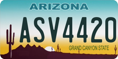 AZ license plate ASV4420