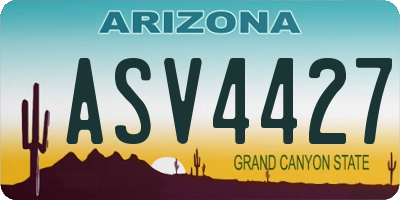 AZ license plate ASV4427