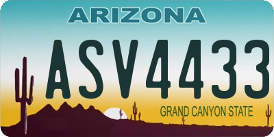 AZ license plate ASV4433