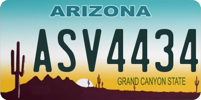 AZ license plate ASV4434