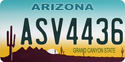 AZ license plate ASV4436