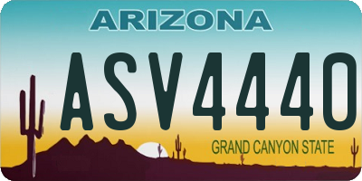 AZ license plate ASV4440