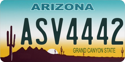 AZ license plate ASV4442