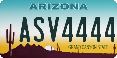 AZ license plate ASV4444
