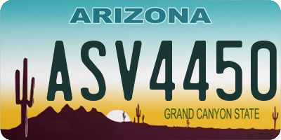 AZ license plate ASV4450
