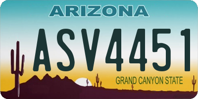 AZ license plate ASV4451