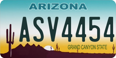 AZ license plate ASV4454