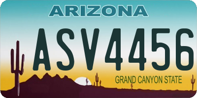 AZ license plate ASV4456