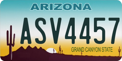 AZ license plate ASV4457