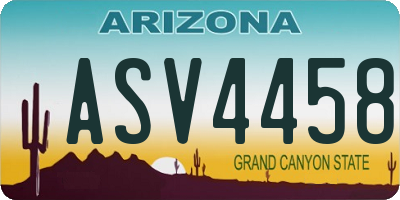 AZ license plate ASV4458