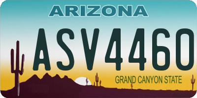 AZ license plate ASV4460