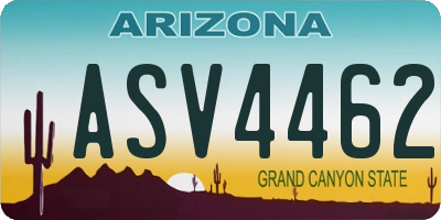 AZ license plate ASV4462
