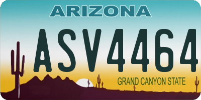 AZ license plate ASV4464