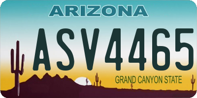 AZ license plate ASV4465