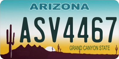 AZ license plate ASV4467
