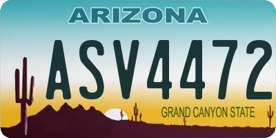 AZ license plate ASV4472