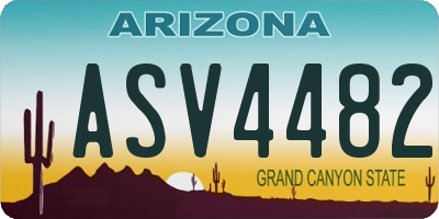 AZ license plate ASV4482