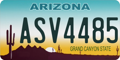 AZ license plate ASV4485