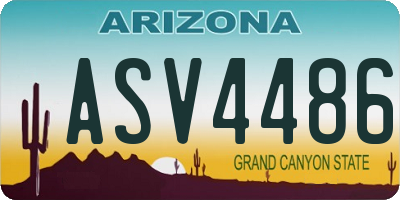 AZ license plate ASV4486