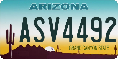 AZ license plate ASV4492