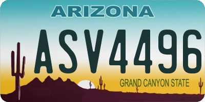 AZ license plate ASV4496