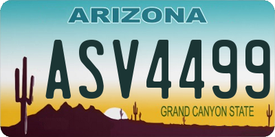 AZ license plate ASV4499
