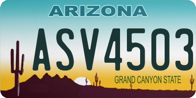 AZ license plate ASV4503