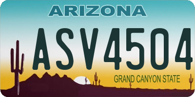 AZ license plate ASV4504