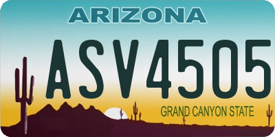 AZ license plate ASV4505