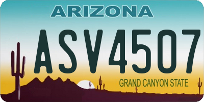 AZ license plate ASV4507