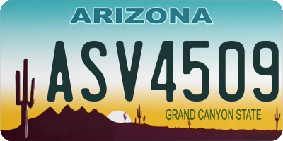AZ license plate ASV4509