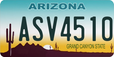 AZ license plate ASV4510