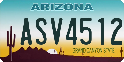 AZ license plate ASV4512