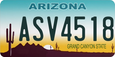 AZ license plate ASV4518