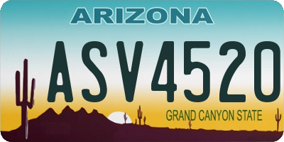 AZ license plate ASV4520