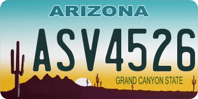 AZ license plate ASV4526