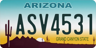 AZ license plate ASV4531