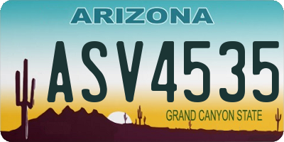 AZ license plate ASV4535