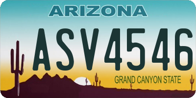 AZ license plate ASV4546