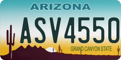 AZ license plate ASV4550