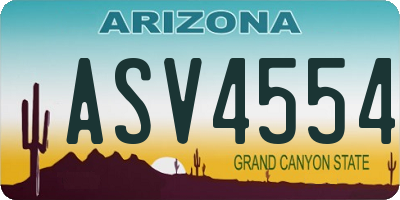 AZ license plate ASV4554