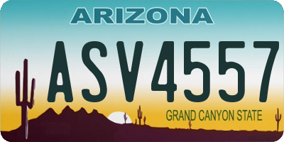 AZ license plate ASV4557